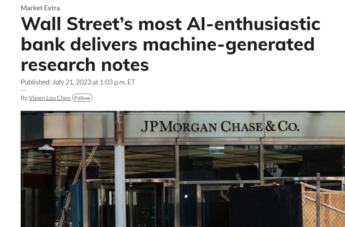 华尔街最喜欢AI的巨头整出新活：用机器来写研报汇编