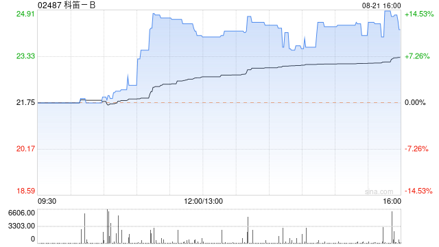 科笛-B获纳入恒生指数系列成份股 股价现涨超12%