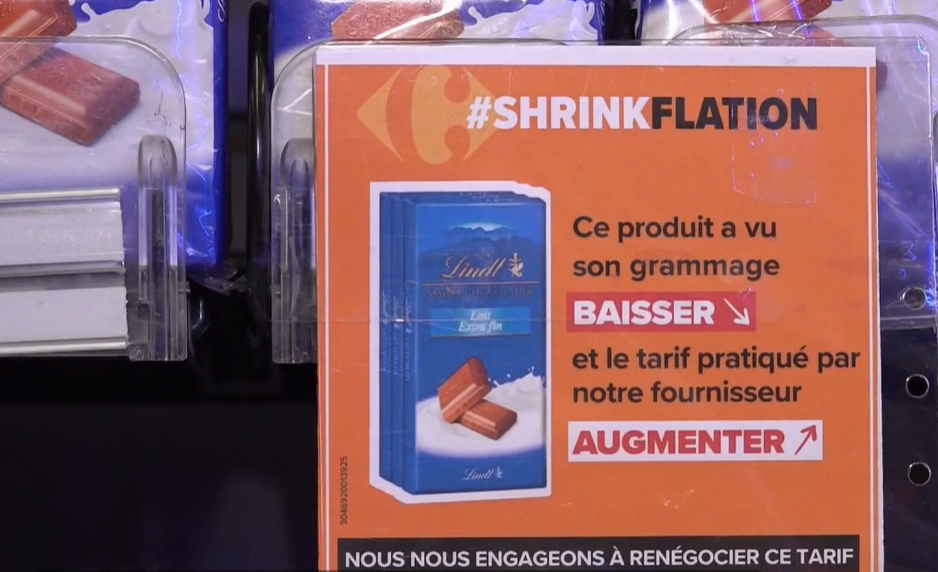 法国超市给“减量不降价”商品打上显眼标签 涉及多家知名上市公司